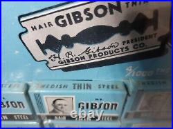 Vintage Gibson Double Edge Blades Store Display 24 BOXES RARE
