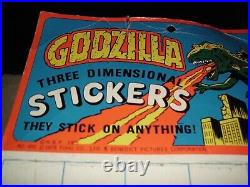 Vintage Godzilla Puffy Sticker Store Display Hanna Barbera Rare Big 2ft. Vf 1979