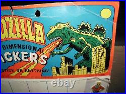 Vintage Godzilla Puffy Sticker Store Display Hanna Barbera Rare Big 2ft. Vf 1979