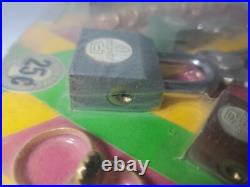 Vintage Gold Key Locks & Rings Store Display RARE NEW