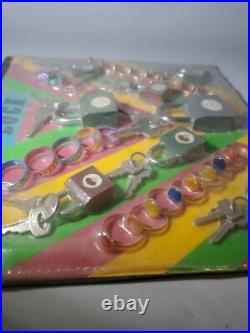 Vintage Gold Key Locks & Rings Store Display RARE NEW