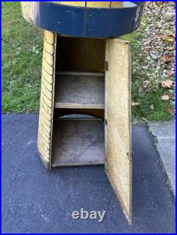 Vintage Guide Lighthouse Headlight Metal Store Display Cabinet On Wheels RARE