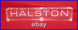 Vintage Halston Perfume Acrylic Block Retail Store Display Advertising Prop RARE