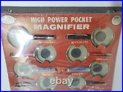 Vintage High Power Pocket Magnifiers Full Store Display Set RARE