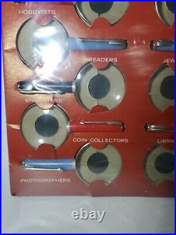 Vintage High Power Pocket Magnifiers Full Store Display Set RARE