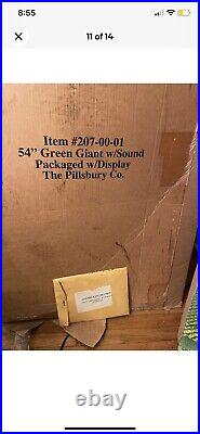 Vintage Jolly Green Giant Doll Store Display 54 With Sound RARE New Never Used