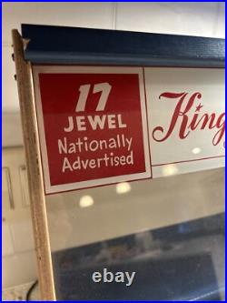 Vintage Kingston Watches Countertop Display Case Sign County Store Rare