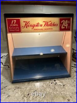 Vintage Kingston Watches Countertop Display Case Sign County Store Rare