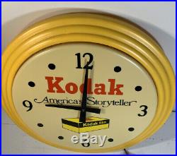 Vintage Kodak Film Camera Plastic Dealer Display Advertising Sign Clock Rare