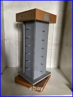 Vintage LACOSTE rotating Store Display Rare collectibles plexiglass