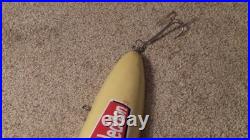Vintage Large Heddon Store Advertising Display Fishing Lure with Real Hooks RARE