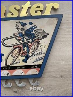 Vintage MASTER BIKE BICYCLE LOCKS Advertising Display Rack Sign RARE