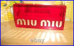 Vintage MIU MIU Red Lucite Store Display Sign EXTREMELY RARE Excellent