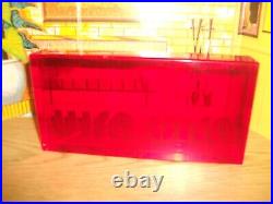 Vintage MIU MIU Red Lucite Store Display Sign EXTREMELY RARE Excellent