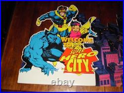 Vintage Marvel Rare X-men Fantastic Four Toy Store Display Huge 4 Ft. Long 1994