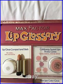 Vintage Max Factor Lip Glossary Store Counter Display Sign. Rare