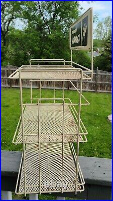 Vintage Metal Store Display Rack. Tana leather supplies. Very Rare. 22x16