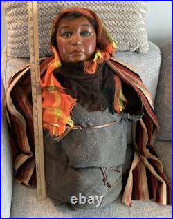 Vintage Mexican Girl Store DisplayRareCountertop MannequinFolk Art Bust