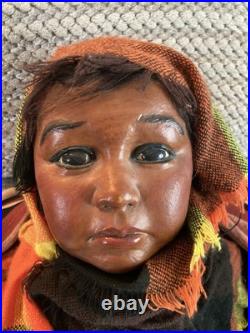 Vintage Mexican Girl Store DisplayRareCountertop MannequinFolk Art Bust