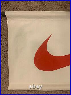 Vintage Nike Red SWOOSH Logo Canvas Store Display Banner Sign 4' X 2' NITF RARE