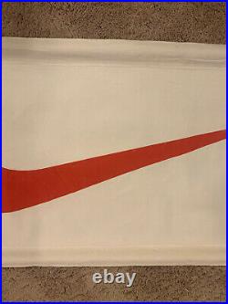 Vintage Nike Red SWOOSH Logo Canvas Store Display Banner Sign 4' X 2' NITF RARE