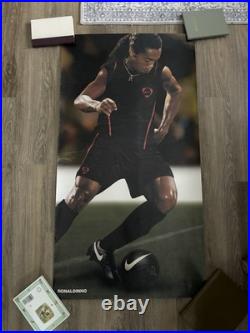 Vintage Nike Ronaldinho Store Display Poster 2005 Soccer Football Rare 50x27