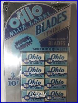 Vintage Ohio Blue Label Double edge razor blades Store Display 12 BOXES RARE