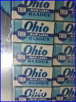 Vintage Ohio Blue Label Double edge razor blades Store Display 12 BOXES RARE