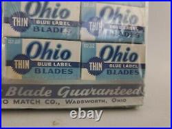 Vintage Ohio Blue Label Double edge razor blades Store Display 12 BOXES RARE