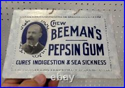 Vintage Original Beeman's Pepsin Gum Digestion Store Display Sign RARE