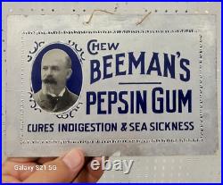 Vintage Original Beeman's Pepsin Gum Digestion Store Display Sign RARE