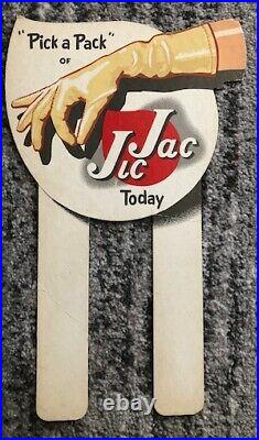 Vintage Original JIC JAC FIGURAL SODA Sign 1930s Rare Sexy Glove Store Display