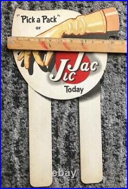 Vintage Original JIC JAC FIGURAL SODA Sign 1930s Rare Sexy Glove Store Display