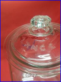 Vintage Original Lance Jar Store Display Large with Rare Glass Lid