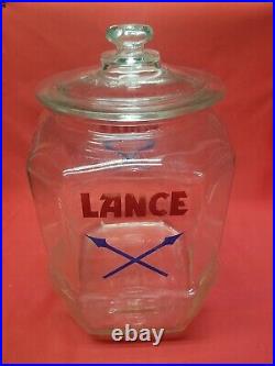 Vintage Original Lance Jar Store Display Large with Rare Glass Lid