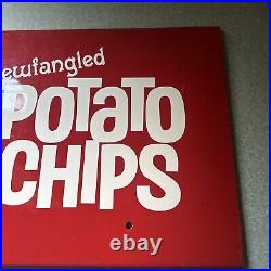 Vintage PRINGLES Potatoe Chips Metal Sign / Store Display RARE Double Sided