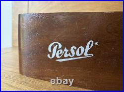 Vintage Persol store display wood sign rare art deco style eyeglasses sunglasses