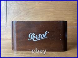 Vintage Persol store display wood sign rare art deco style eyeglasses sunglasses