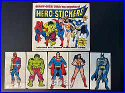 Vintage RARE Hero-Stickers Complete Set of 5 with Store Display card Vending