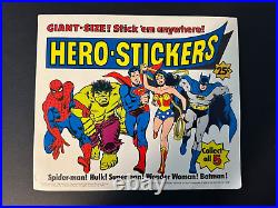 Vintage RARE Hero-Stickers Complete Set of 5 with Store Display card Vending