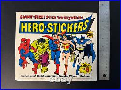 Vintage RARE Hero-Stickers Complete Set of 5 with Store Display card Vending