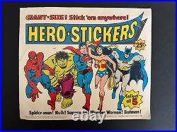 Vintage RARE Hero-Stickers Complete Set of 5 with Store Display card Vending B