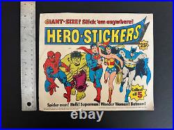 Vintage RARE Hero-Stickers Complete Set of 5 with Store Display card Vending B