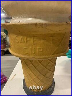 Vintage RARE Paper Mache Ice Cream Cone Store Display Sign 20 x 5 COLA SODA