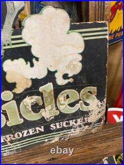 Vintage RARE RARE Popsicle Stand-Up Store Display Sign SODA COLA Country Store