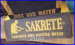 Vintage RARE Sakrete Concrete Bag Store Display Advertising Sign Original