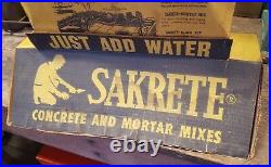 Vintage RARE Sakrete Concrete Bag Store Display Advertising Sign Original