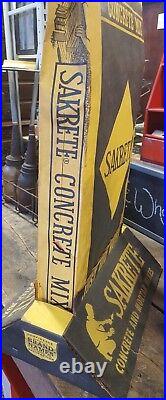 Vintage RARE Sakrete Concrete Bag Store Display Advertising Sign Original