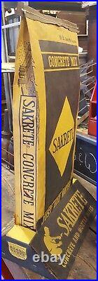 Vintage RARE Sakrete Concrete Bag Store Display Advertising Sign Original