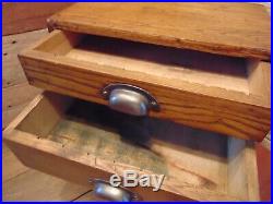Vintage RARE Wood Store Display WALDEN WORCESTER RENCHES General Store 5-Drawer